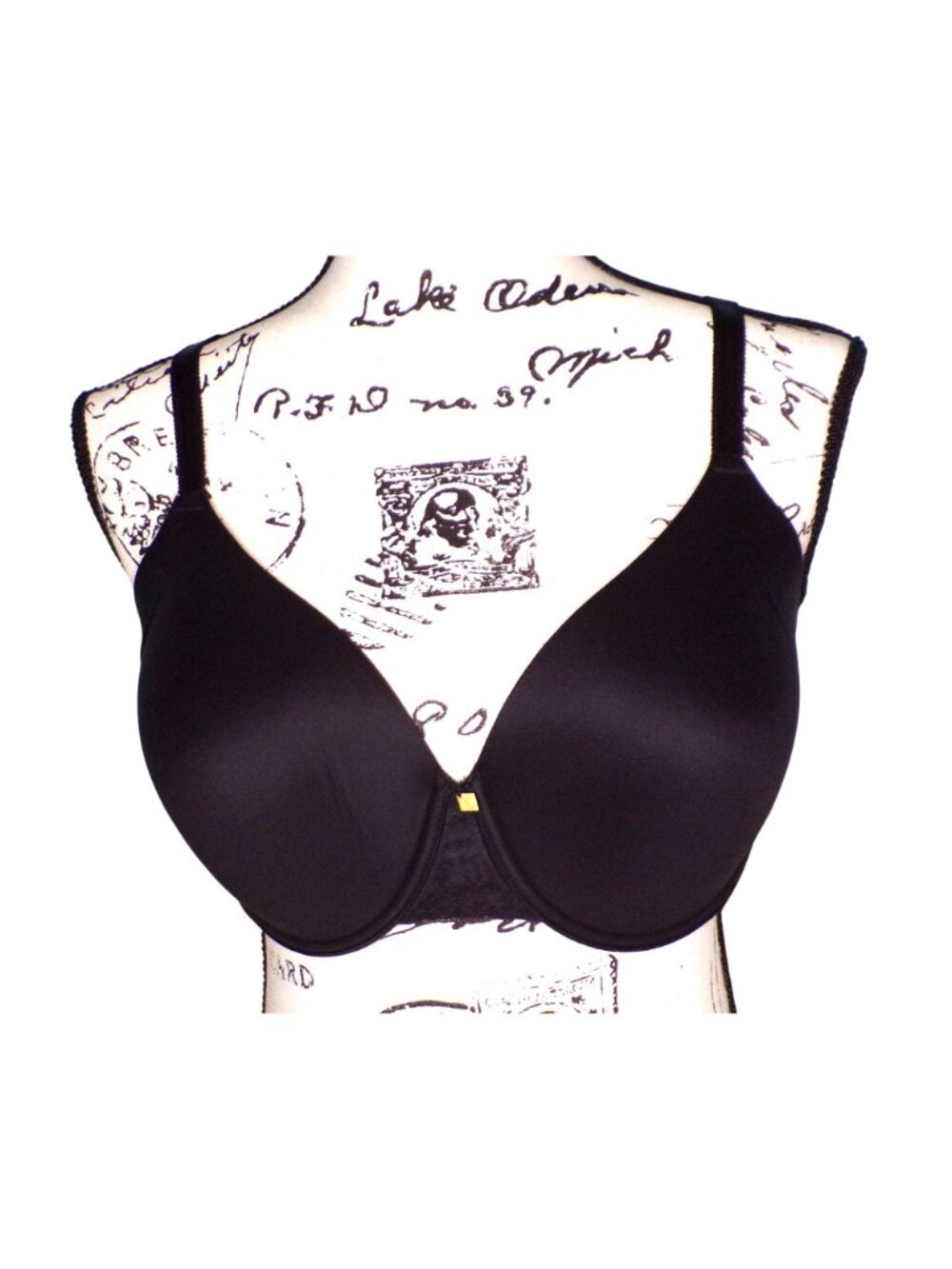 🆕CHANTELLE Norah Chic T-Shirt Underwire Bra 34DDD Black #16M6 - Picture 7 of 10